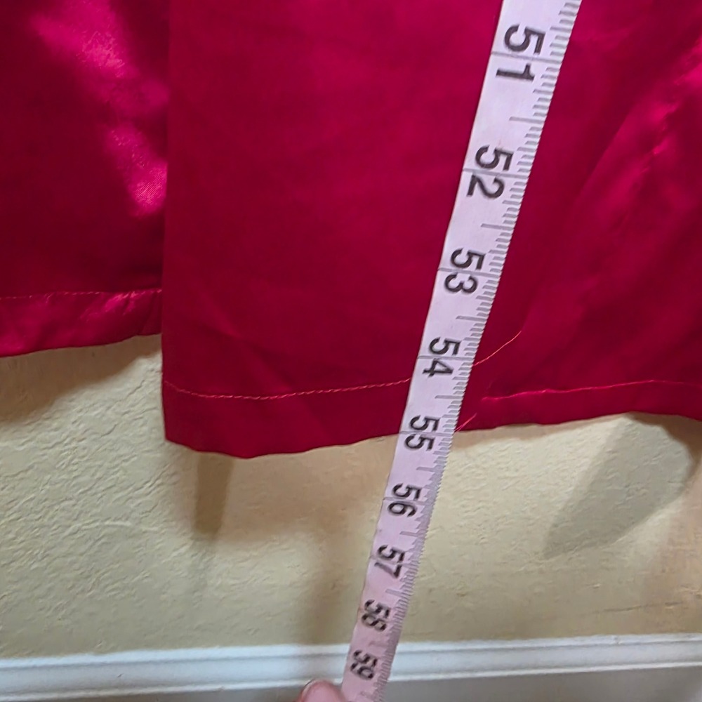 Victoria Secret Fuchsia Pink Satin Maxi Robe Long Sleeve M/L kimono lounge READ - Picture 6 of 7